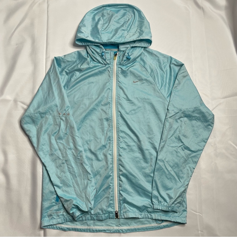 Nike Light Blue Wind Breaker Storm Fit Jacket Hoodie Size: Large